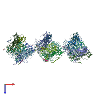 PDB entry 5w1x coloured by chain, top view.