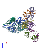 PDB entry 5w23 coloured by chain, top view.