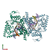 PDB entry 5w2a coloured by chain, front view.