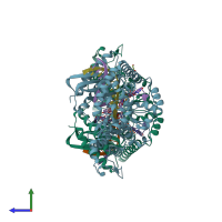 PDB entry 5w2a coloured by chain, side view.