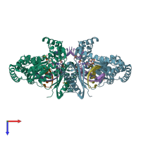 PDB entry 5w2a coloured by chain, top view.