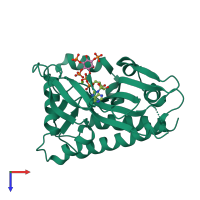 PDB entry 5w2i coloured by chain, top view.