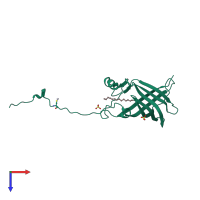 PDB entry 5w2k coloured by chain, top view.