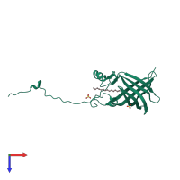 PDB entry 5w2x coloured by chain, top view.