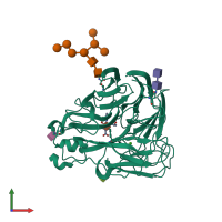 PDB entry 5w2y coloured by chain, front view.