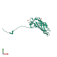 PDB entry 5w37 coloured by chain, front view.