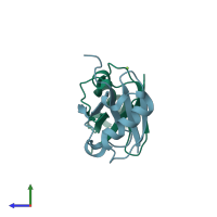 PDB entry 5w46 coloured by chain, side view.