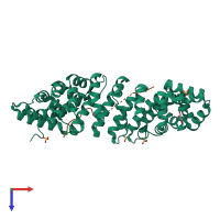 PDB entry 5w4g coloured by chain, top view.