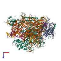 PDB entry 5w4u coloured by chain, top view.