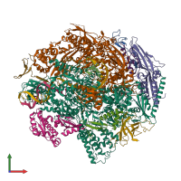 PDB entry 5w51 coloured by chain, front view.