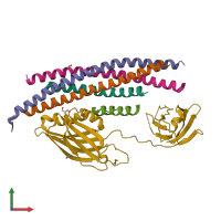 PDB entry 5w5c coloured by chain, front view.