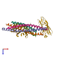 PDB entry 5w5c coloured by chain, top view.