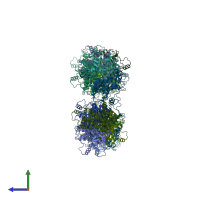 PDB entry 5w5o coloured by chain, side view.