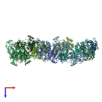 PDB entry 5w5o coloured by chain, top view.