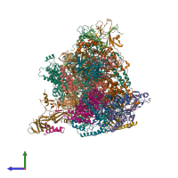 PDB entry 5w64 coloured by chain, side view.