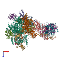 PDB entry 5w64 coloured by chain, top view.