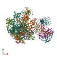 PDB entry 5w66 coloured by chain, front view.