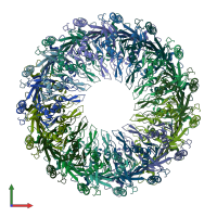 PDB entry 5w68 coloured by chain, front view.