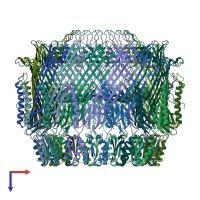 PDB entry 5w68 coloured by chain, top view.
