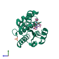 PDB entry 5w73 coloured by chain, side view.