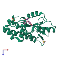PDB entry 5w73 coloured by chain, top view.