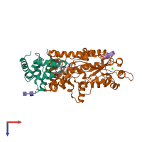 PDB entry 5w78 coloured by chain, top view.