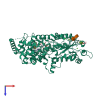 PDB entry 5w7d coloured by chain, top view.