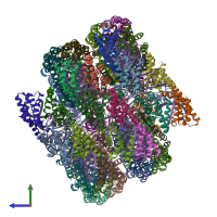 PDB entry 5w7g coloured by chain, side view.