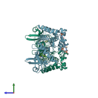 PDB entry 5w85 coloured by chain, side view.