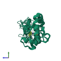 PDB entry 5w88 coloured by chain, ensemble of 8 models, side view.