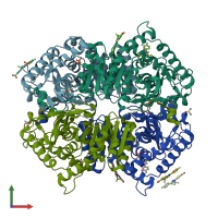 PDB entry 5w8h coloured by chain, front view.