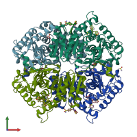 PDB entry 5w8j coloured by chain, front view.