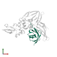 Ubiquitin-like protein ISG15 in PDB entry 5w8t, assembly 2, front view.