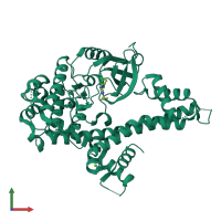 PDB entry 5w91 coloured by chain, front view.