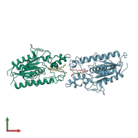 PDB entry 5w95 coloured by chain, front view.