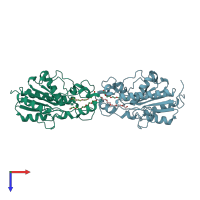 PDB entry 5w95 coloured by chain, top view.