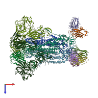 PDB entry 5w9j coloured by chain, top view.