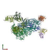 PDB entry 5w9l coloured by chain, front view.