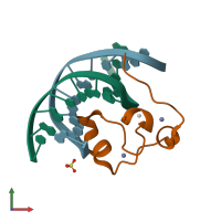PDB entry 5w9s coloured by chain, front view.