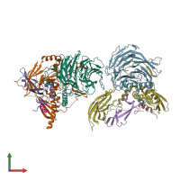 PDB entry 5wai coloured by chain, front view.
