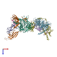 PDB entry 5wai coloured by chain, top view.