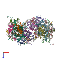 PDB entry 5wau coloured by chain, top view.