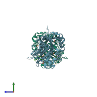 PDB entry 5wbr coloured by chain, side view.