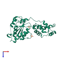 PDB entry 5wc1 coloured by chain, top view.