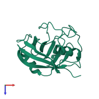 PDB entry 5wc7 coloured by chain, top view.