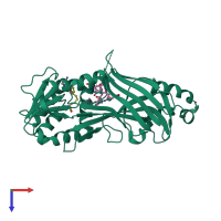 PDB entry 5wcf coloured by chain, top view.