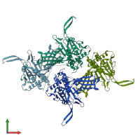PDB entry 5wch coloured by chain, front view.