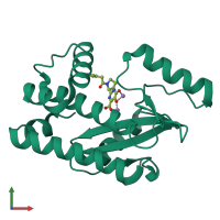 PDB entry 5wct coloured by chain, front view.