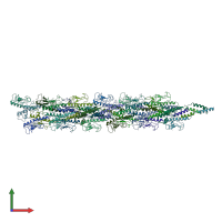 PDB entry 5wda coloured by chain, front view.