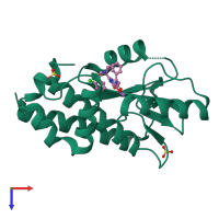PDB entry 5wdc coloured by chain, top view.